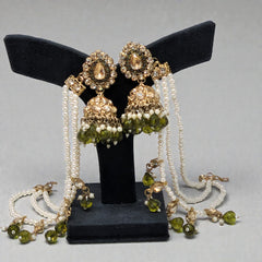 Traditional Mehandi Color Bahubali Jhumka Earrings for Women, Wedding & Festive Wear