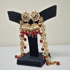 Maroon Color Traditional Bahubali Jhumka Earrings for Women, Wedding & Festive Wear