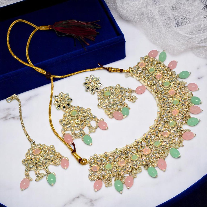 Kundan Necklace Set Multicolor for Women & Girls