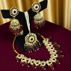 Beautiful Elegent Jewellery Set with Earrings & Magntika for Women & Girls