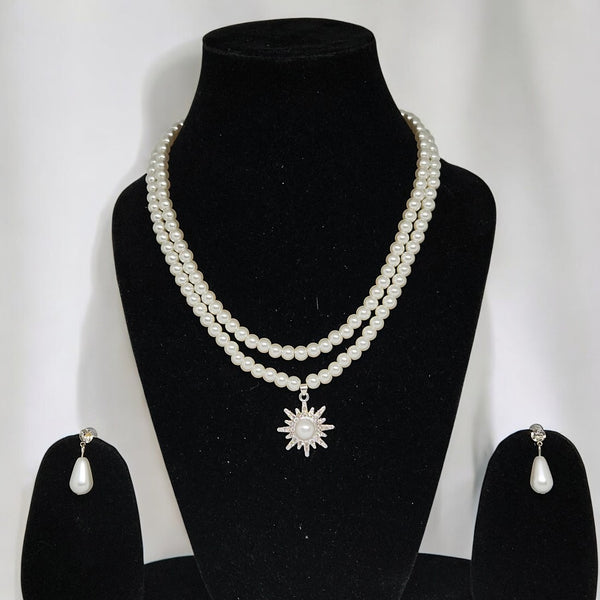 Premium Double Layer White Pearl Jewellery Set for Girls & Women | Party & Wedding Wear