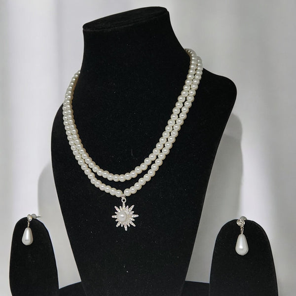 Premium Double Layer White Pearl Jewellery Set for Girls & Women | Party & Wedding Wear