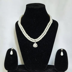 Premium Double Layer White Pearl Jewellery Set for Girls & Women | Party & Wedding Wear