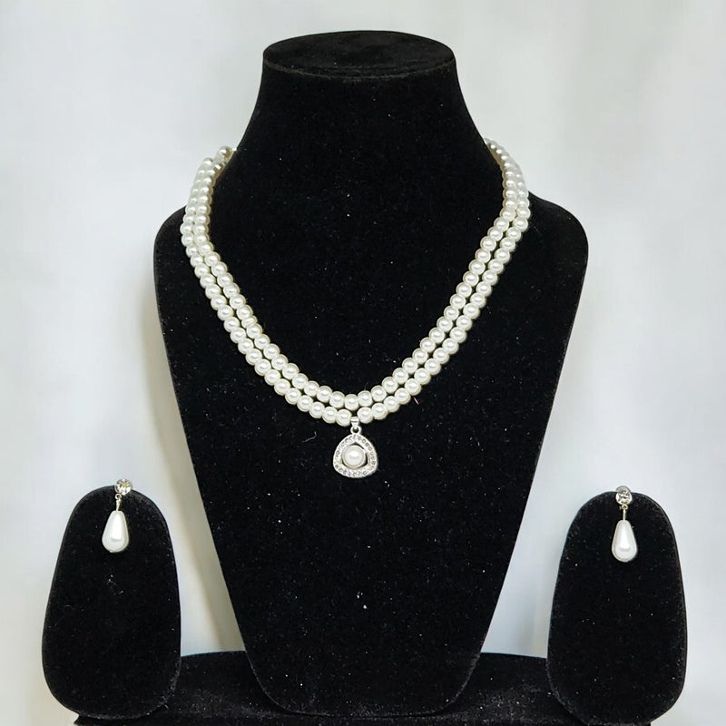 Premium Double Layer White Pearl Jewellery Set for Girls & Women | Party & Wedding Wear