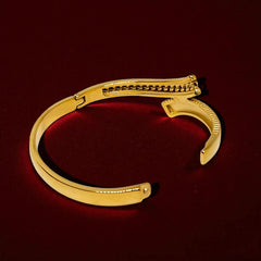 Gold Plated Stainless Steel Anti Tarnish Bracelet with stone