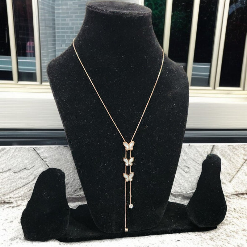 Designer Butterfly Charm Long Chain Necklace | Perfect Gift for Women & Girls