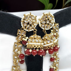 Maroon Color Traditional Bahubali Jhumka Earrings for Women, Wedding & Festive Wear