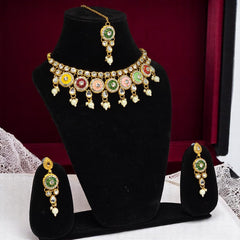 Choker Necklace Set with Earrings & Mangtika for women & girls