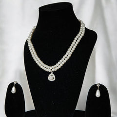 Premium Double Layer White Pearl Jewellery Set for Girls & Women | Party & Wedding Wear