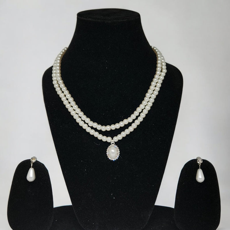 Premium Double Layer White Pearl Jewellery Set for Girls & Women | Party & Wedding Wear
