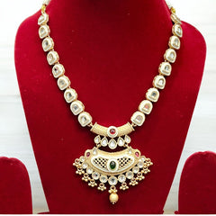Antique Gold Finish Kundan Necklace Long Set for Festive & Wedding Wear