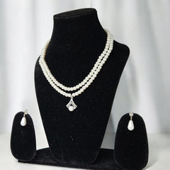 Premium Double Layer White Pearl Jewellery Set for Girls & Women | Party & Wedding Wear