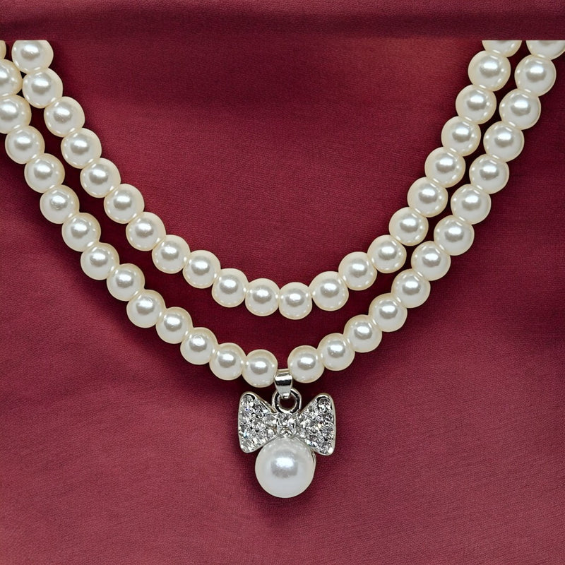 Premium Double Layer White Pearl Jewellery Set for Girls & Women | Party & Wedding Wear