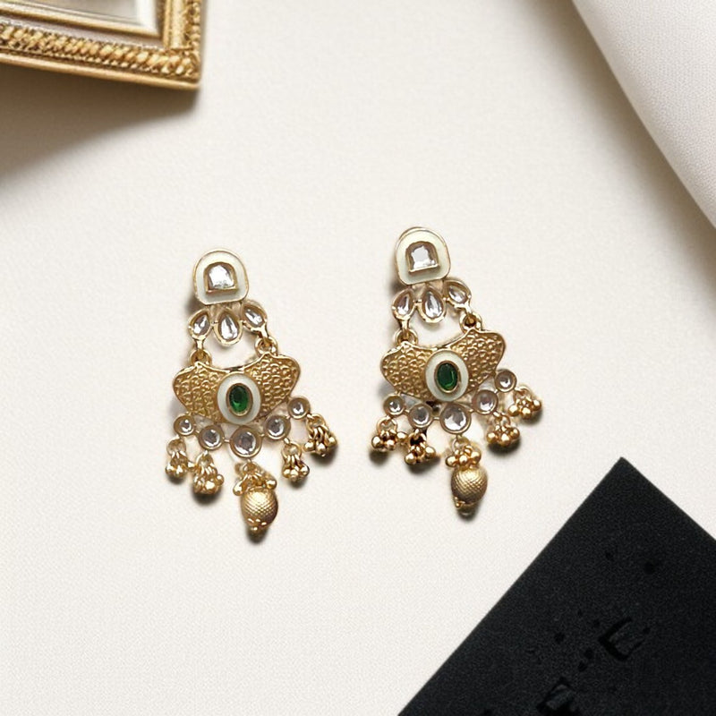 Antique Gold Finish Kundan Necklace Long Set for Festive & Wedding Wear