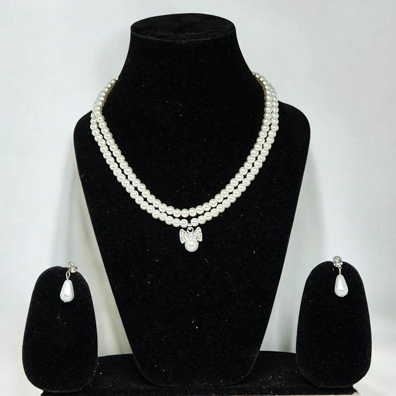 Premium Double Layer White Pearl Jewellery Set for Girls & Women | Party & Wedding Wear