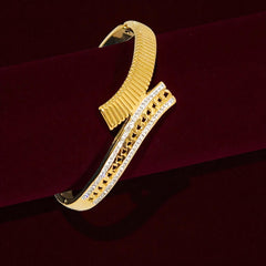 Gold Plated Stainless Steel Anti Tarnish Bracelet with stone