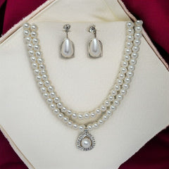Premium Double Layer White Pearl Jewellery Set for Girls & Women | Party & Wedding Wear