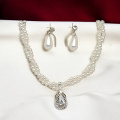 Premium Double Layer White Pearl Jewellery Set for Girls & Women | Party & Wedding Wear