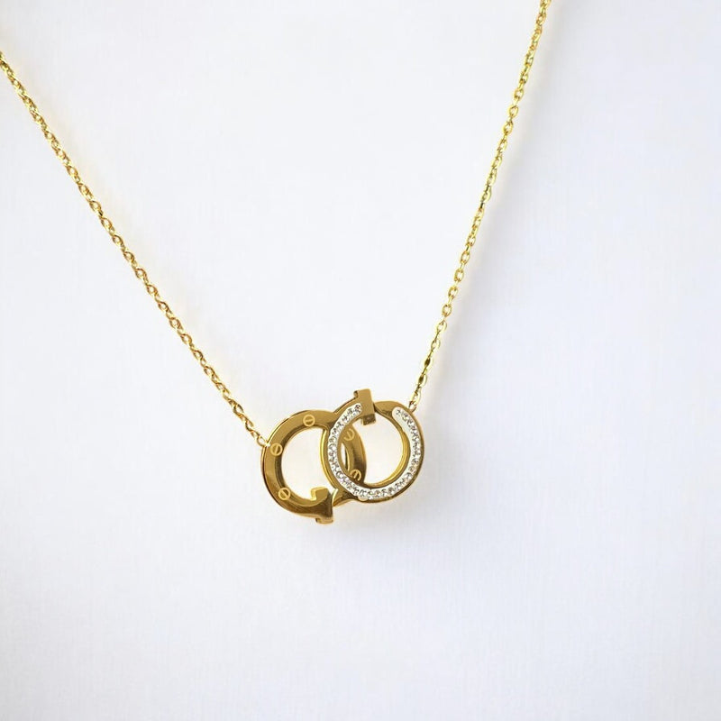 Stylish Anti Tarnish Gold Plated Pendant with Chain for Women and Girls Stainless Steel Waterproof Pendant