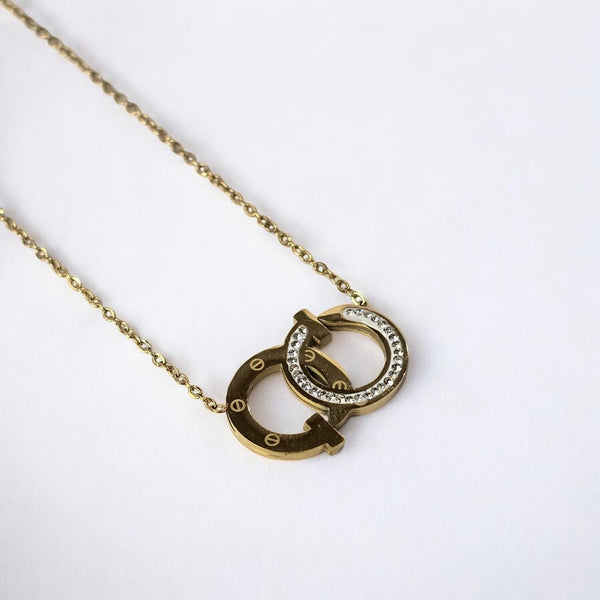 Stylish Anti Tarnish Gold Plated Pendant with Chain for Women and Girls Stainless Steel Waterproof Pendant