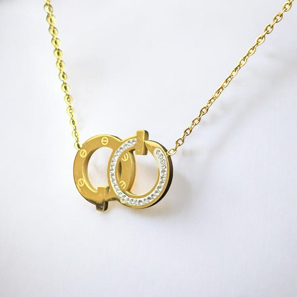 Stylish Anti Tarnish Gold Plated Pendant with Chain for Women and Girls Stainless Steel Waterproof Pendant
