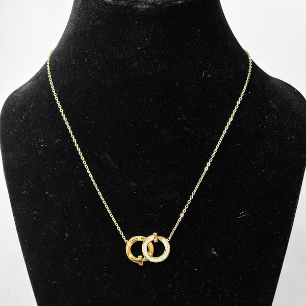 Stylish Anti Tarnish Gold Plated Pendant with Chain for Women and Girls Stainless Steel Waterproof Pendant
