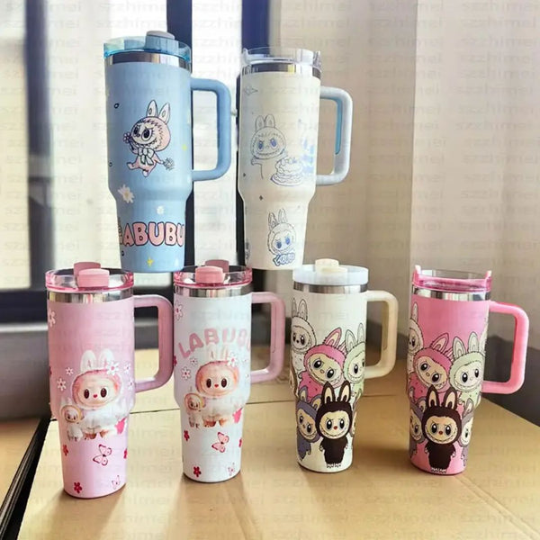Random Design 1 Piece 1200ml Stainless Steel Labubu Tumbler
