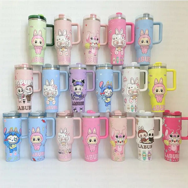 Random Design 1 Piece 1200ml Stainless Steel Labubu Tumbler