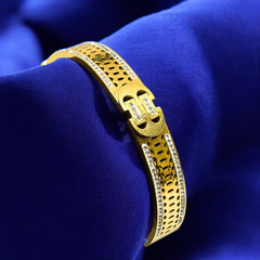 Gold Plated Stainless Steel Anti Tarnish Bracelet with Stone