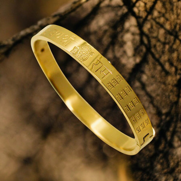 Jai Shree Ram Gold-Plated, Anti-Tarnish, Waterproof Men's & Boys Bracelet – Stylish and Durable Design for Daily Wear